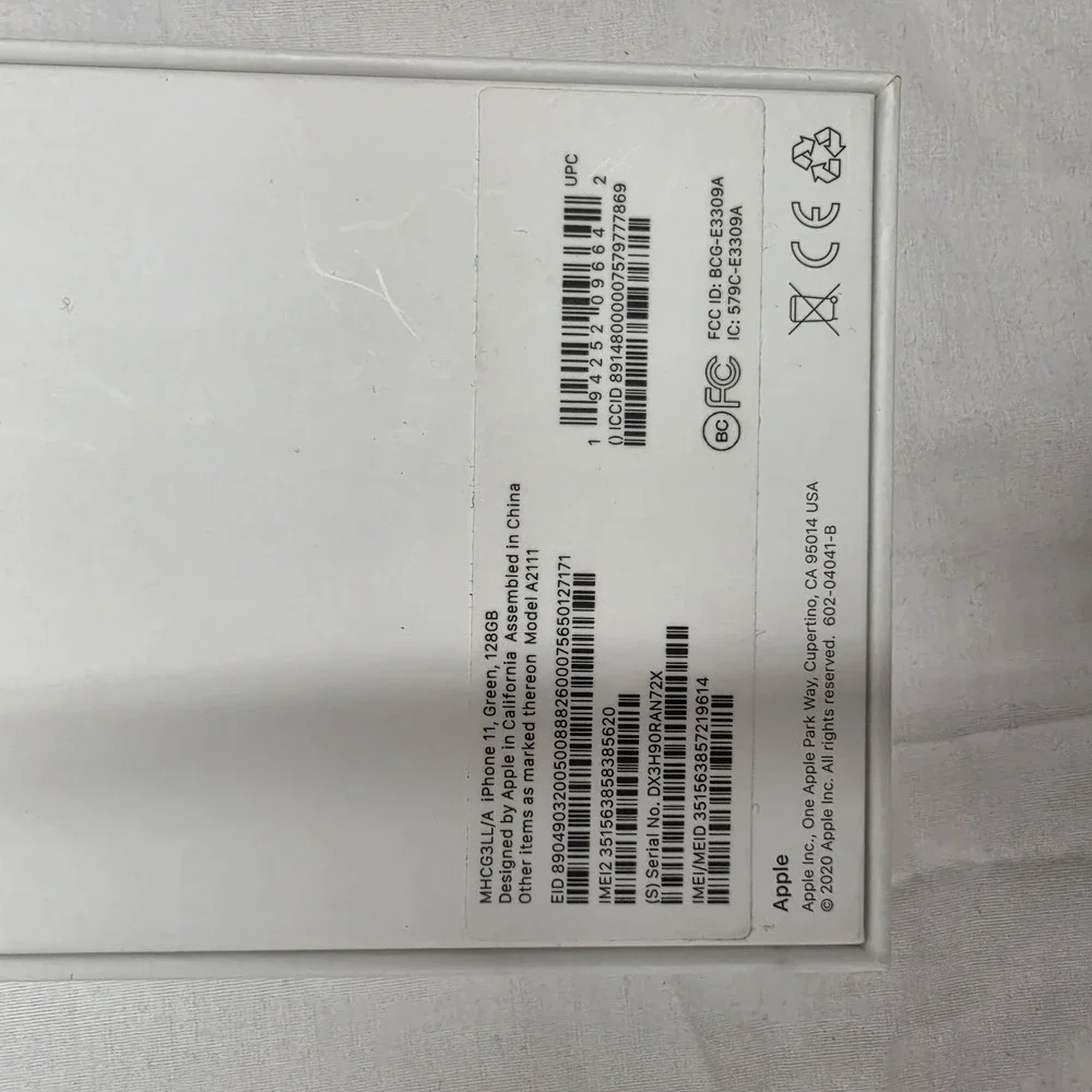 Apple iPhone 11 Green 128GB Box ONLY Original Retail Packaging
